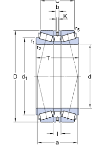Roulement à rouleaux coniques 32017T66-X/DB - 85x130x66 mm