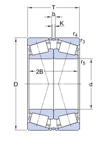 Roulement à rouleaux coniques 32010-X/DF - 50x80x40 mm
